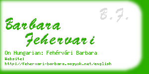 barbara fehervari business card